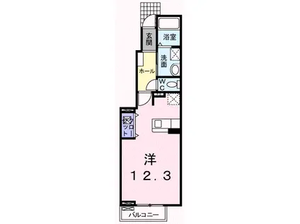 エテルナ・パーク(ワンルーム/1階)の間取り写真