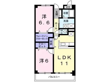 グレイスセイバリー(2LDK/3階)の間取り写真