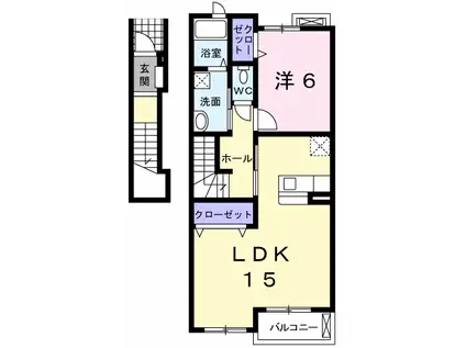 JASMINE(1LDK/2階)の間取り写真