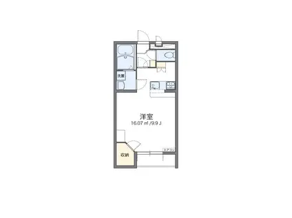 レオパレスぽぽら(1K/2階)の間取り写真