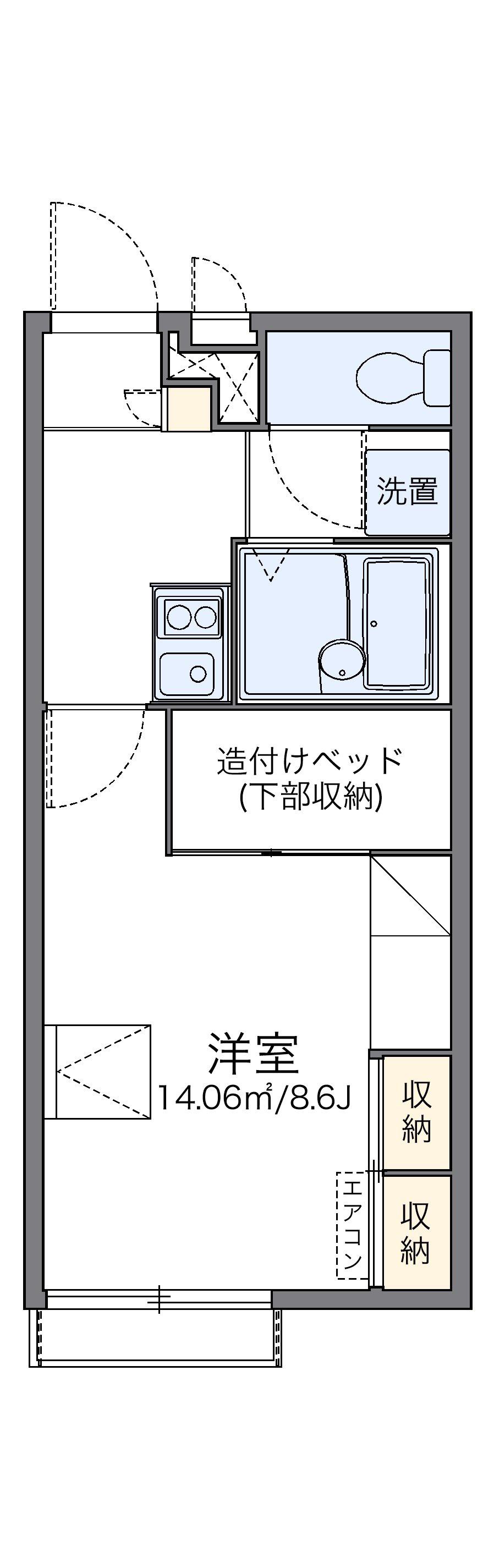 レオパレス赤れんが(1K/2階)の間取り写真