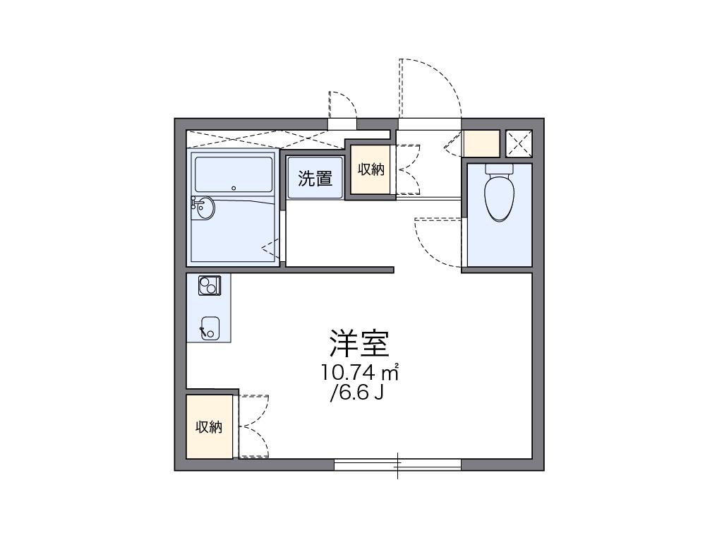 レオパレスレヴェルベールⅡ(1K/1階)の間取り写真
