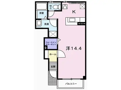 ゴールド・クレストⅡ(1K/1階)の間取り写真