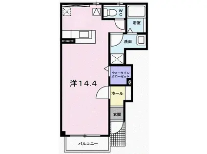 グレートリバー・Y(ワンルーム/1階)の間取り写真