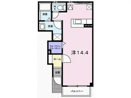 グレートリバー・Y(ワンルーム/1階)の間取り写真