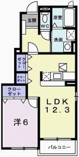 ベル アンジュ Ⅱ(1LDK/1階)の間取り写真
