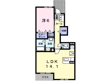 グラン・エスポワール(1LDK/1階)の間取り写真