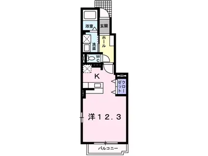 メゾングレース(1K/1階)の間取り写真