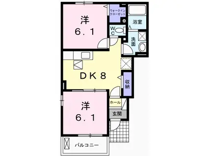ジュネス エレガンシア(2DK/1階)の間取り写真