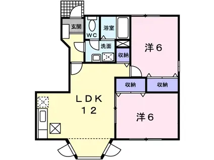 ハックベリーS C(2LDK/1階)の間取り写真
