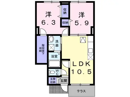 フローレス(2LDK/1階)の間取り写真