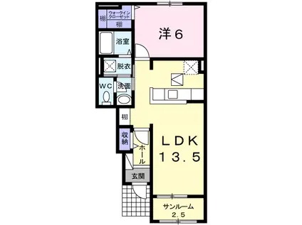 FRISCHI K・M(1LDK/1階)の間取り写真