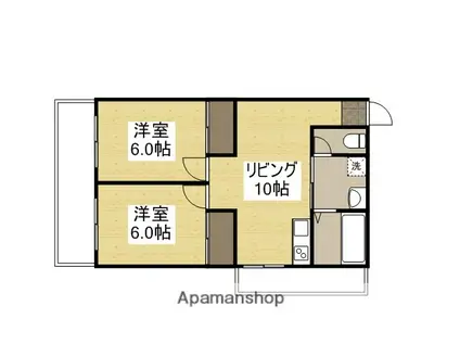 コーポラス今宿(2LDK/2階)の間取り写真