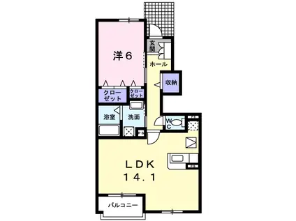 ソレイユ・セタ(1LDK/1階)の間取り写真