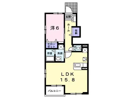 トリノフルートB(1LDK/1階)の間取り写真