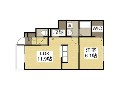 ロイヤル・シャトー・M(1LDK/1階)の間取り写真
