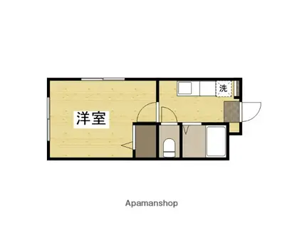 サクシードハイツ北条(1K/1階)の間取り写真