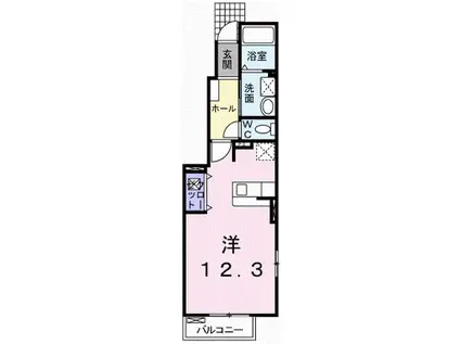 アウローラ玉手A(ワンルーム/1階)の間取り写真