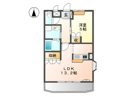プランドール(1LDK/2階)の間取り写真