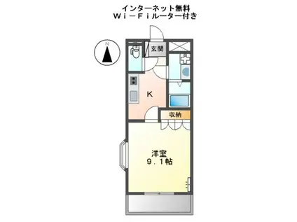 コーラル ガーデン(1K/1階)の間取り写真