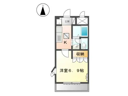 フルハウスA棟(1K/1階)の間取り写真