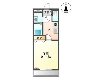 ラベンダーハイツ(1K/2階)の間取り写真