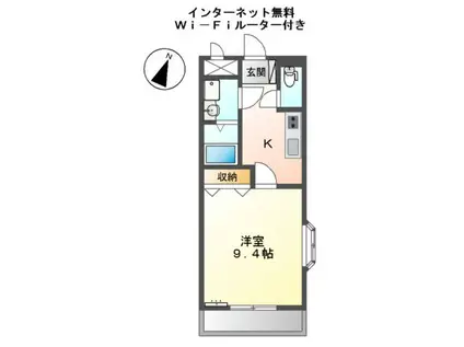 エクセレントON(1K/2階)の間取り写真