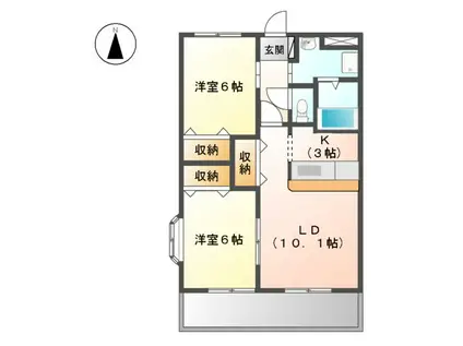 ハイツエトワール(2LDK/2階)の間取り写真