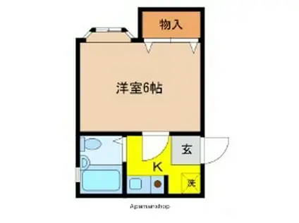 サンパレス高瀬(1K/3階)の間取り写真