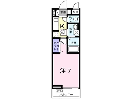 メゾンサンライズ(1K/1階)の間取り写真