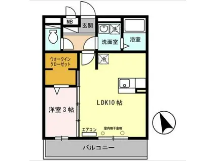 セジュール白浜 A棟(1LDK/2階)の間取り写真