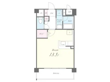 メゾンハピネスII(ワンルーム/2階)の間取り写真