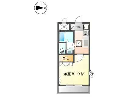 ヴィレッジ熊見(1K/1階)の間取り写真