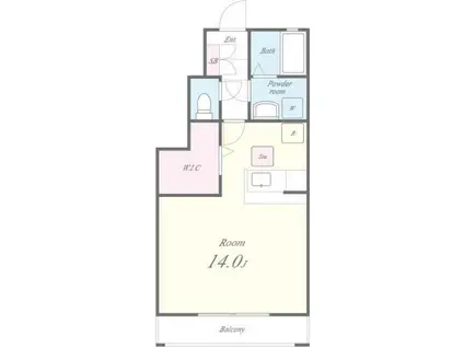 ホワイト・コースト壱番館(ワンルーム/1階)の間取り写真