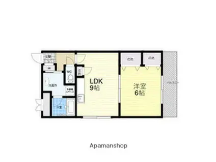 住吉マンション(1LDK/2階)の間取り写真
