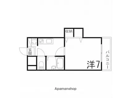 ジュネス神屋町(1K/3階)の間取り写真
