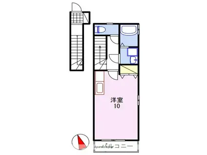 ロイヤルサンマリノ(ワンルーム/2階)の間取り写真