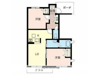 ヴィラーチェ白浜(2LDK/1階)の間取り写真