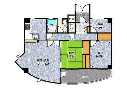 フィールトレイン(2SLDK/3階)の間取り写真