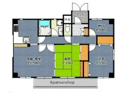 フィールトレイン(2SLDK/6階)の間取り写真