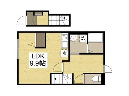 スマートハイツ(ワンルーム/2階)の間取り写真
