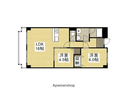ヌーベルメゾン清水(2LDK/1階)の間取り写真