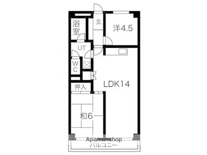 ハイツ野田(2LDK/2階)の間取り写真