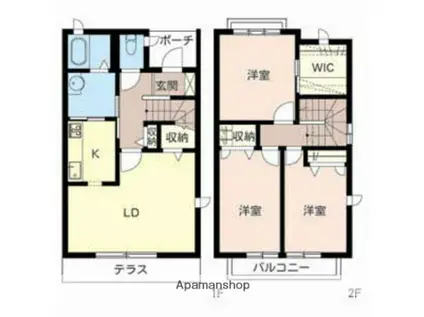 プチウエストⅢ A(3LDK)の間取り写真