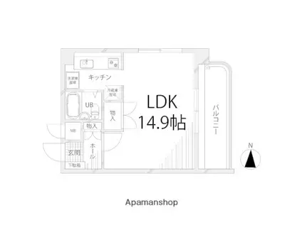 キャッスルコート安室(ワンルーム/3階)の間取り写真