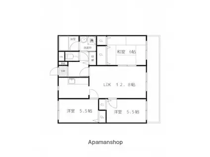 サンヴェール坊垣(3LDK/3階)の間取り写真