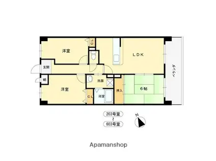 パストラル青山(3LDK/6階)の間取り写真