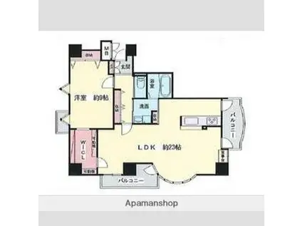 サンテデーレしかま(1LDK/8階)の間取り写真