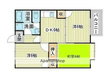 AMBER PEARL(3DK/2階)の間取り写真