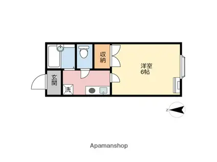 レジデンス平野(1K/2階)の間取り写真